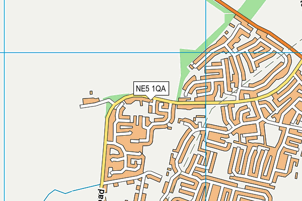 NE5 1QA map - OS VectorMap District (Ordnance Survey)