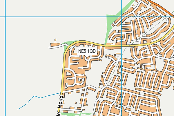 NE5 1QD map - OS VectorMap District (Ordnance Survey)