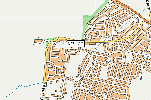 NE5 1QG map - OS VectorMap District (Ordnance Survey)