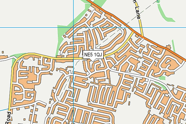 NE5 1QJ map - OS VectorMap District (Ordnance Survey)