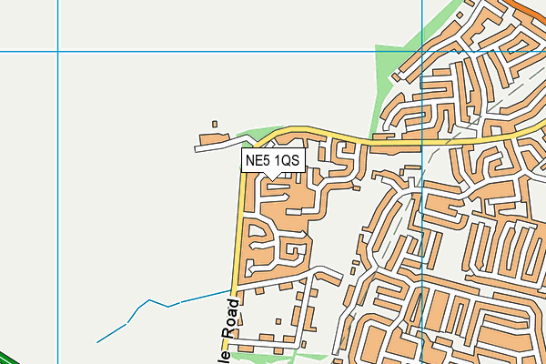 NE5 1QS map - OS VectorMap District (Ordnance Survey)