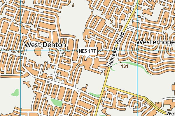 NE5 1RT map - OS VectorMap District (Ordnance Survey)