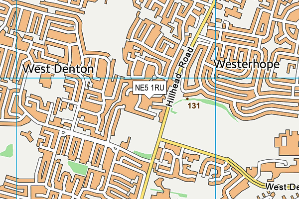 NE5 1RU map - OS VectorMap District (Ordnance Survey)