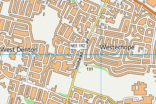 NE5 1RZ map - OS VectorMap District (Ordnance Survey)