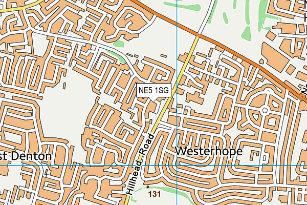 NE5 1SG map - OS VectorMap District (Ordnance Survey)