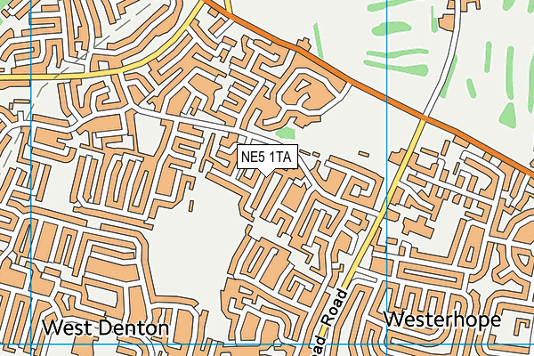 NE5 1TA map - OS VectorMap District (Ordnance Survey)