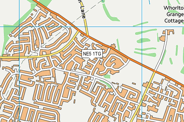 NE5 1TG map - OS VectorMap District (Ordnance Survey)
