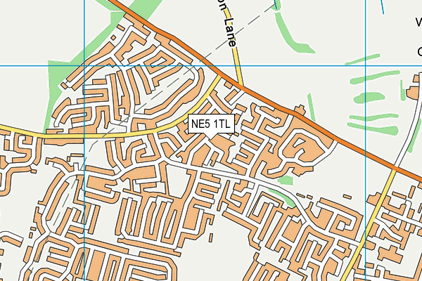 NE5 1TL map - OS VectorMap District (Ordnance Survey)