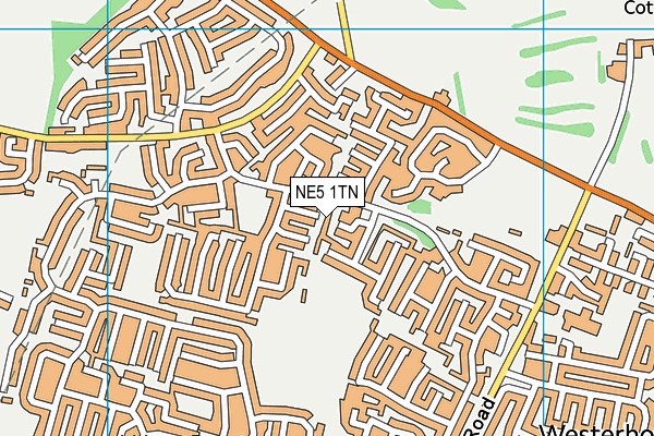 NE5 1TN map - OS VectorMap District (Ordnance Survey)