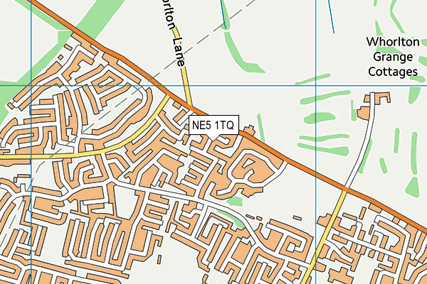 NE5 1TQ map - OS VectorMap District (Ordnance Survey)
