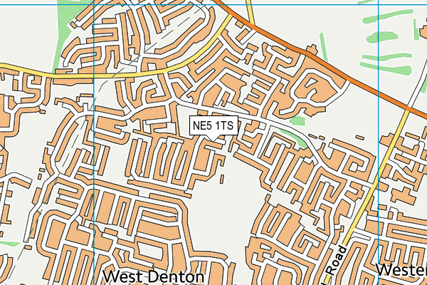 NE5 1TS map - OS VectorMap District (Ordnance Survey)