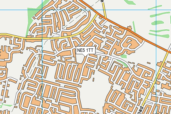 NE5 1TT map - OS VectorMap District (Ordnance Survey)