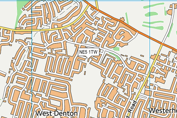 NE5 1TW map - OS VectorMap District (Ordnance Survey)