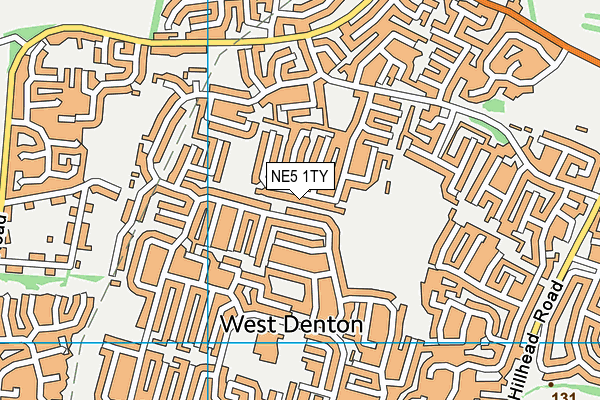NE5 1TY map - OS VectorMap District (Ordnance Survey)