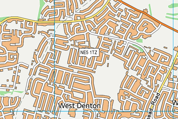 NE5 1TZ map - OS VectorMap District (Ordnance Survey)