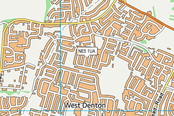NE5 1UA map - OS VectorMap District (Ordnance Survey)