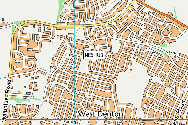 NE5 1UB map - OS VectorMap District (Ordnance Survey)
