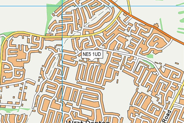 NE5 1UD map - OS VectorMap District (Ordnance Survey)