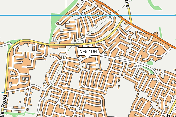 NE5 1UH map - OS VectorMap District (Ordnance Survey)