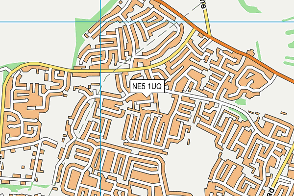 NE5 1UQ map - OS VectorMap District (Ordnance Survey)