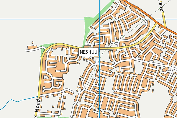 NE5 1UU map - OS VectorMap District (Ordnance Survey)