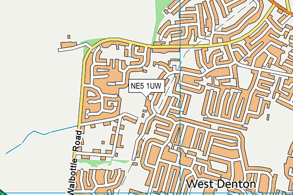 NE5 1UW map - OS VectorMap District (Ordnance Survey)