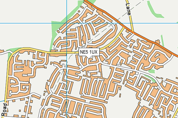 NE5 1UX map - OS VectorMap District (Ordnance Survey)