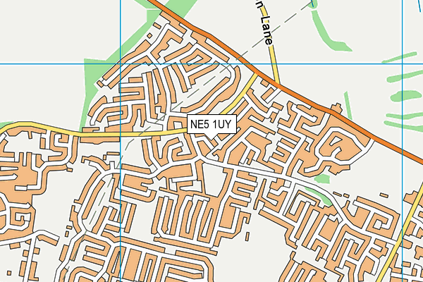 NE5 1UY map - OS VectorMap District (Ordnance Survey)