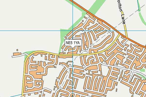 NE5 1YA map - OS VectorMap District (Ordnance Survey)