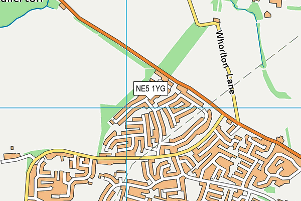 NE5 1YG map - OS VectorMap District (Ordnance Survey)