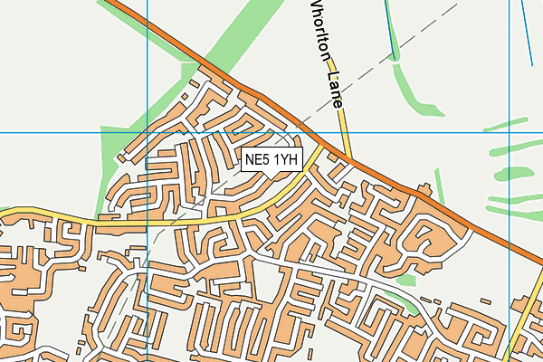 NE5 1YH map - OS VectorMap District (Ordnance Survey)