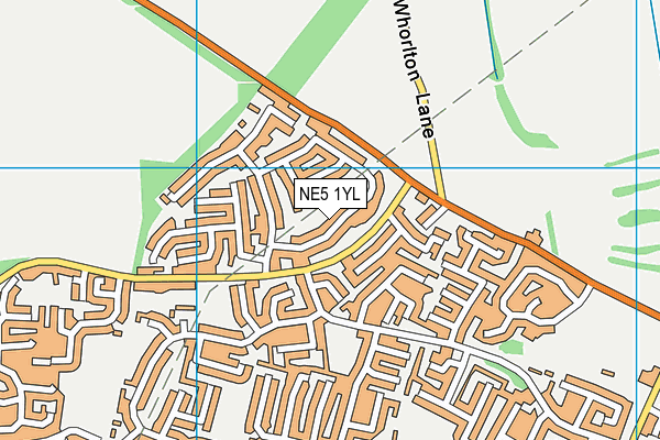 NE5 1YL map - OS VectorMap District (Ordnance Survey)