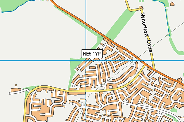 NE5 1YP map - OS VectorMap District (Ordnance Survey)