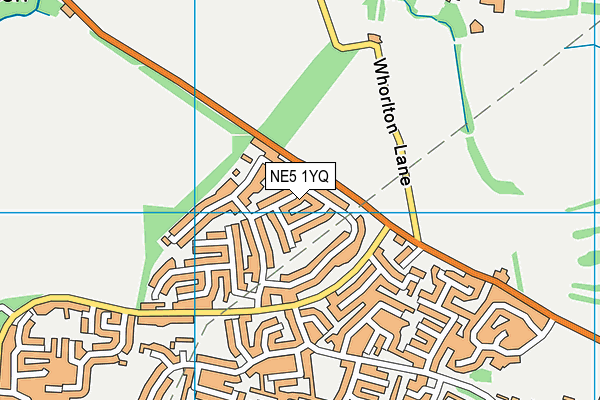 NE5 1YQ map - OS VectorMap District (Ordnance Survey)