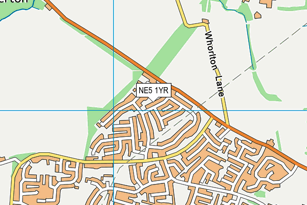 NE5 1YR map - OS VectorMap District (Ordnance Survey)