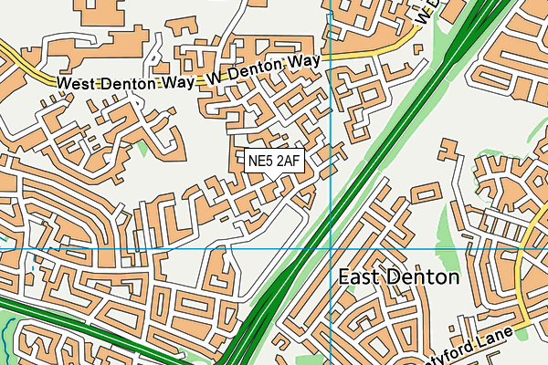 NE5 2AF map - OS VectorMap District (Ordnance Survey)