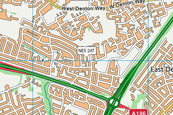 NE5 2AT map - OS VectorMap District (Ordnance Survey)