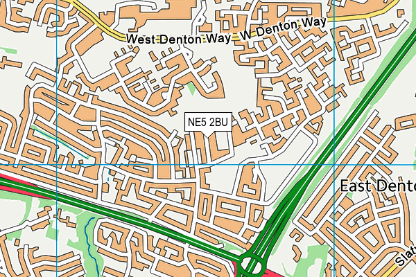 NE5 2BU map - OS VectorMap District (Ordnance Survey)