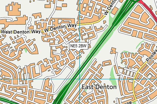 NE5 2BW map - OS VectorMap District (Ordnance Survey)