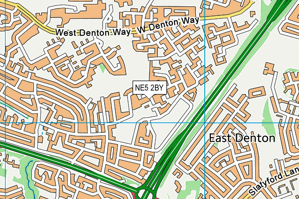 NE5 2BY map - OS VectorMap District (Ordnance Survey)