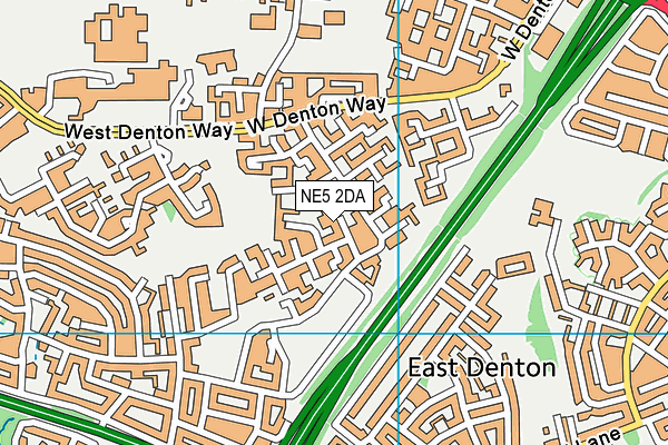 NE5 2DA map - OS VectorMap District (Ordnance Survey)