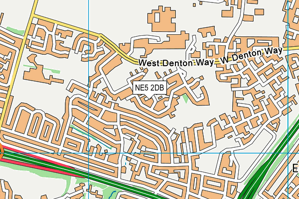NE5 2DB map - OS VectorMap District (Ordnance Survey)