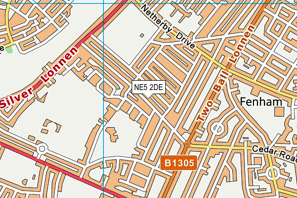 NE5 2DE map - OS VectorMap District (Ordnance Survey)