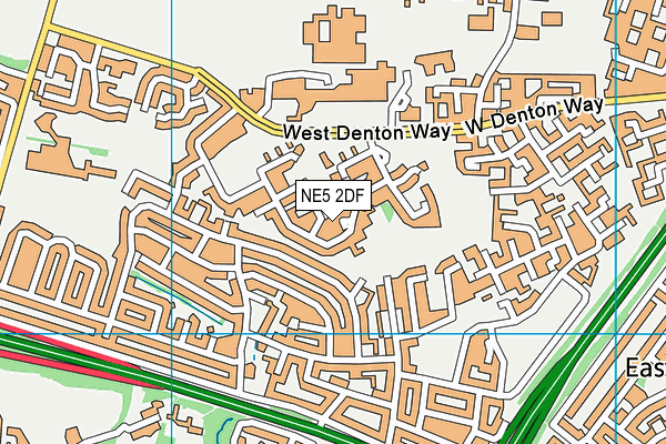 NE5 2DF map - OS VectorMap District (Ordnance Survey)