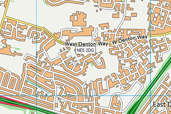 NE5 2DG map - OS VectorMap District (Ordnance Survey)