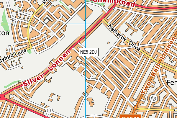NE5 2DJ map - OS VectorMap District (Ordnance Survey)