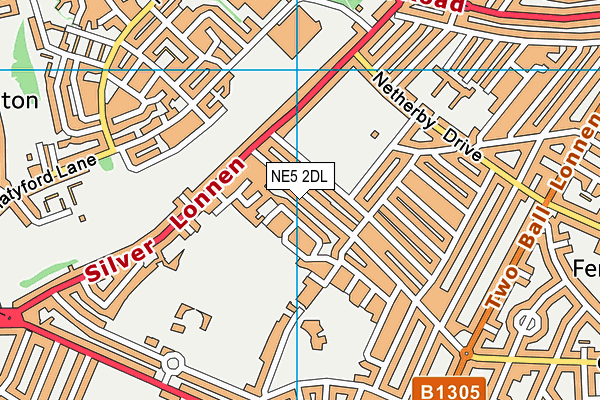 NE5 2DL map - OS VectorMap District (Ordnance Survey)