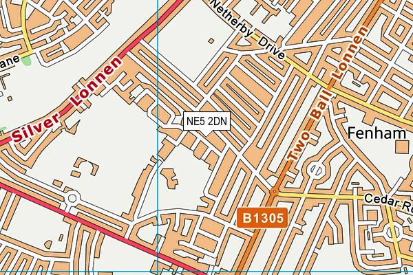 NE5 2DN map - OS VectorMap District (Ordnance Survey)
