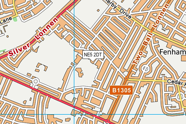 NE5 2DT map - OS VectorMap District (Ordnance Survey)