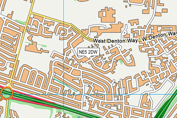 NE5 2DW map - OS VectorMap District (Ordnance Survey)